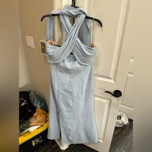 Cinq à Sept Strapless Light Blue Dress